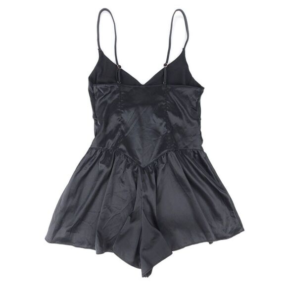 ASOS Dorina Regardless Teddy Lingerie Corset Romper Black Satin Whimsigoth - Picture 5 of 9